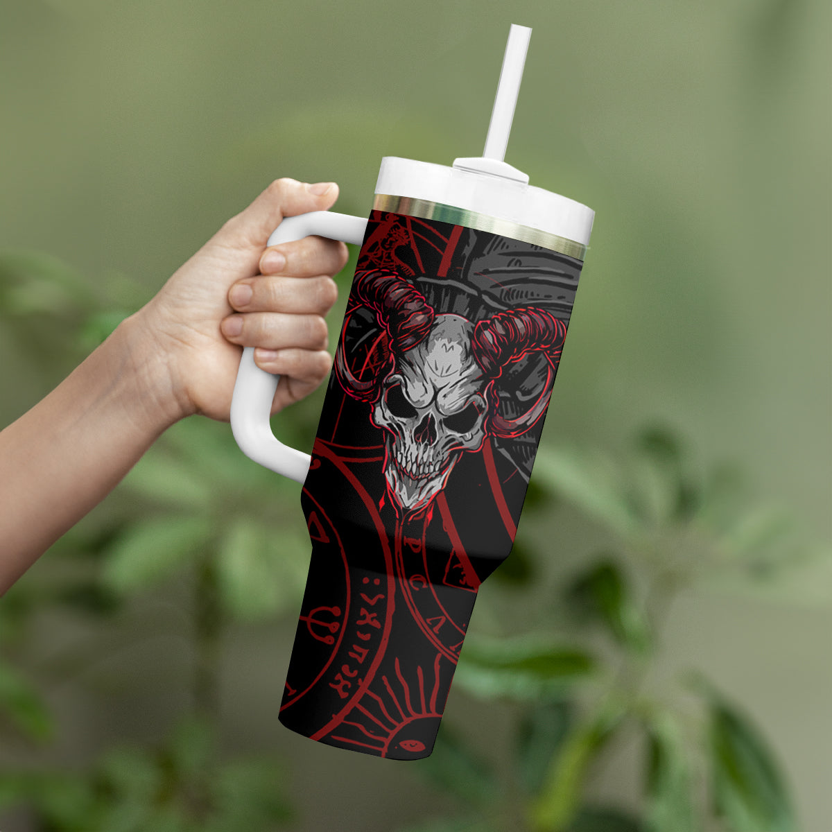 Skull Demon Tumbler With Handle We All Have The Devil Inside Us - Wonder Print Shop