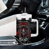 Skull Demon Tumbler With Handle We All Have The Devil Inside Us - Wonder Print Shop