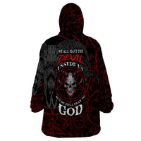 Skull Demon Wearable Blanket Hoodie We All Have The Devil Inside Us - Wonder Print Shop