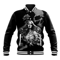 Skeleton Girl Baseball Jacket Yes I'm A Bicth - Not Yours - Wonder Print Shop