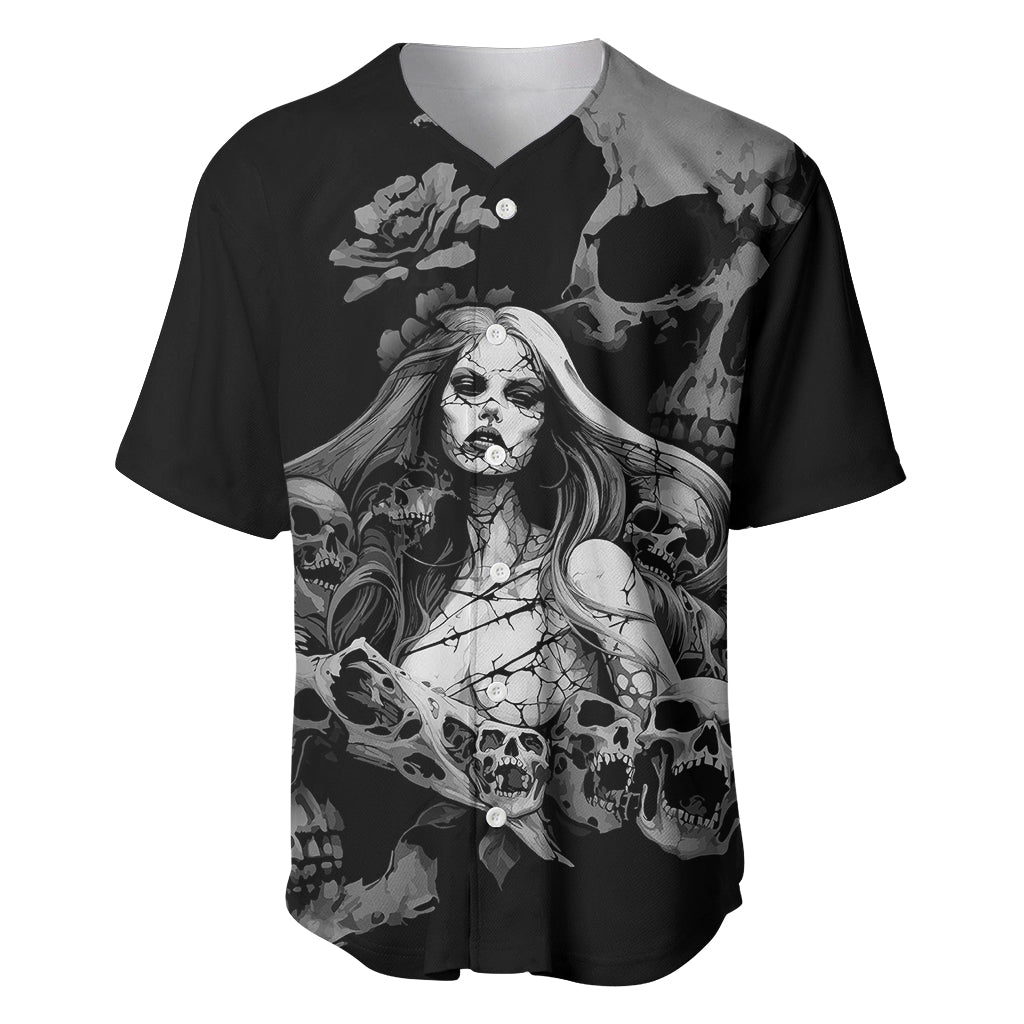 Skeleton Girl Baseball Jersey Yes I'm A Bicth - Not Yours - Wonder Print Shop