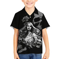 Skeleton Girl Family Matching Long Sleeve Bodycon Dress and Hawaiian Shirt Yes I'm A Bicth - Not Yours - Wonder Print Shop