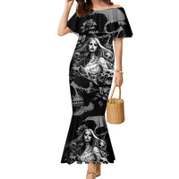 Skeleton Girl Family Matching Mermaid Dress and Hawaiian Shirt Yes I'm A Bicth - Not Yours - Wonder Print Shop