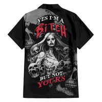 Skeleton Girl Family Matching Off Shoulder Short Dress and Hawaiian Shirt Yes I'm A Bicth - Not Yours - Wonder Print Shop