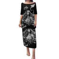 Skeleton Girl Family Matching Puletasi Dress and Hawaiian Shirt Yes I'm A Bicth - Not Yours - Wonder Print Shop
