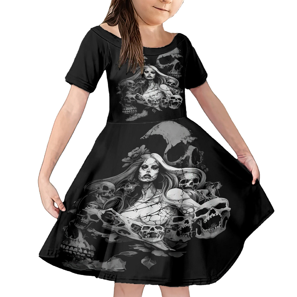 Skeleton Girl Family Matching Summer Maxi Dress and Hawaiian Shirt Yes I'm A Bicth - Not Yours - Wonder Print Shop
