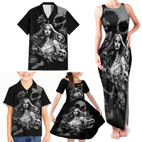 Skeleton Girl Family Matching Tank Maxi Dress and Hawaiian Shirt Yes I'm A Bicth - Not Yours - Wonder Print Shop