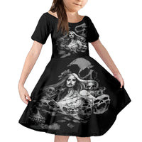 Skeleton Girl Kid Short Sleeve Dress Yes I'm A Bicth - Not Yours - Wonder Print Shop