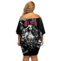 Skeleton Girl Off Shoulder Short Dress Yes I'm A Bicth - Not Yours - Wonder Print Shop
