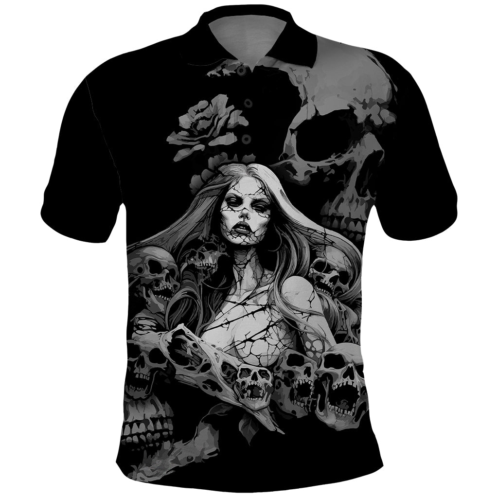 Skeleton Girl Polo Shirt Yes I'm A Bicth - Not Yours - Wonder Print Shop