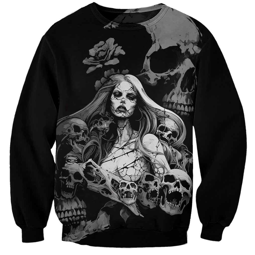 Skeleton Girl Sweatshirt Yes I'm A Bicth - Not Yours - Wonder Print Shop