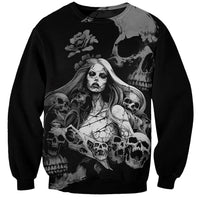 Skeleton Girl Sweatshirt Yes I'm A Bicth - Not Yours - Wonder Print Shop