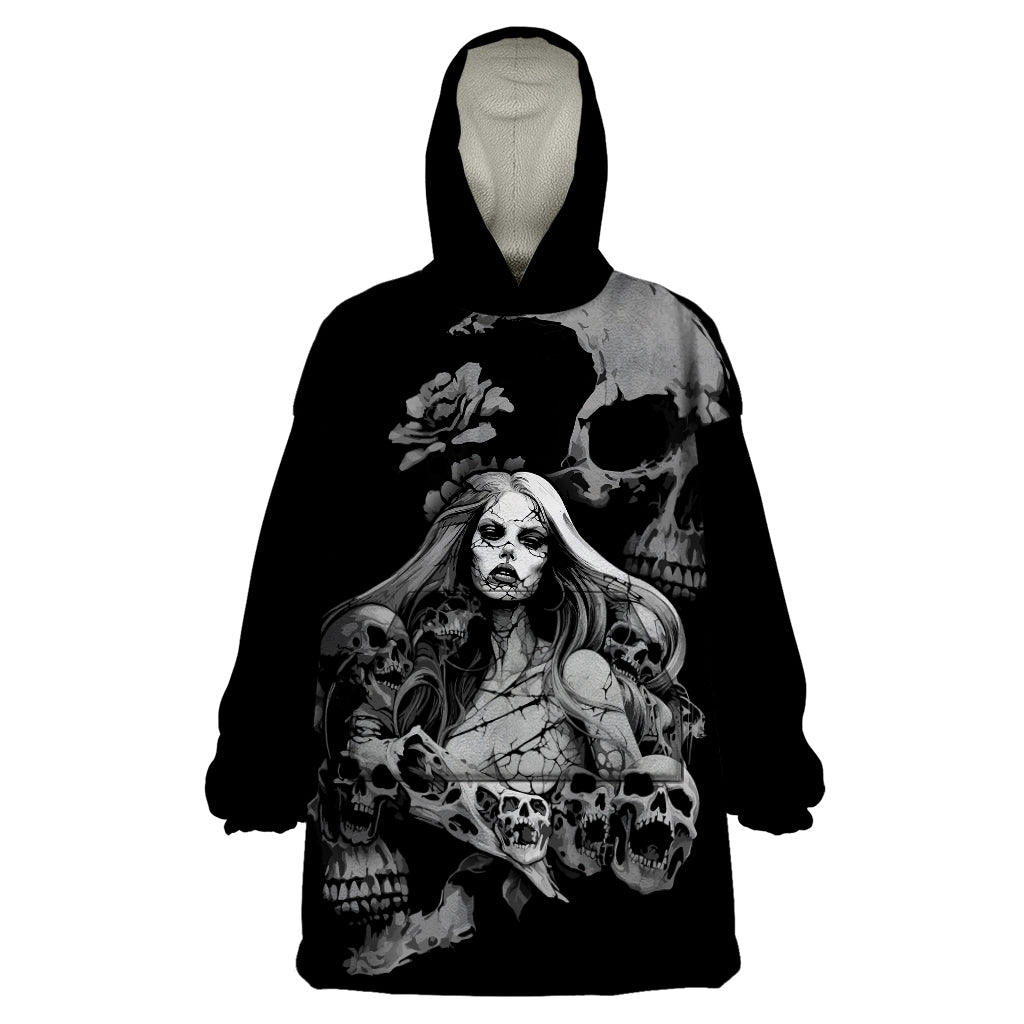 Skeleton Girl Wearable Blanket Hoodie Yes I'm A Bicth - Not Yours - Wonder Print Shop