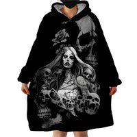 Skeleton Girl Wearable Blanket Hoodie Yes I'm A Bicth - Not Yours - Wonder Print Shop