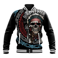 Native American Skull Baseball Jacket American History Begins With Native History - Wonder Print Shop