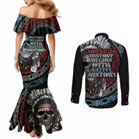 native-american-skull-couples-matching-mermaid-dress-and-long-sleeve-button-shirts-american-history-begins-with-native-history