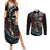 Native American Skull Couples Matching Summer Maxi Dress and Long Sleeve Button Shirts American History Begins With Native History - Wonder Print Shop