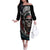 Native American Skull Family Matching Off Shoulder Long Sleeve Dress and Hawaiian Shirt American History Begins With Native History - Wonder Print Shop