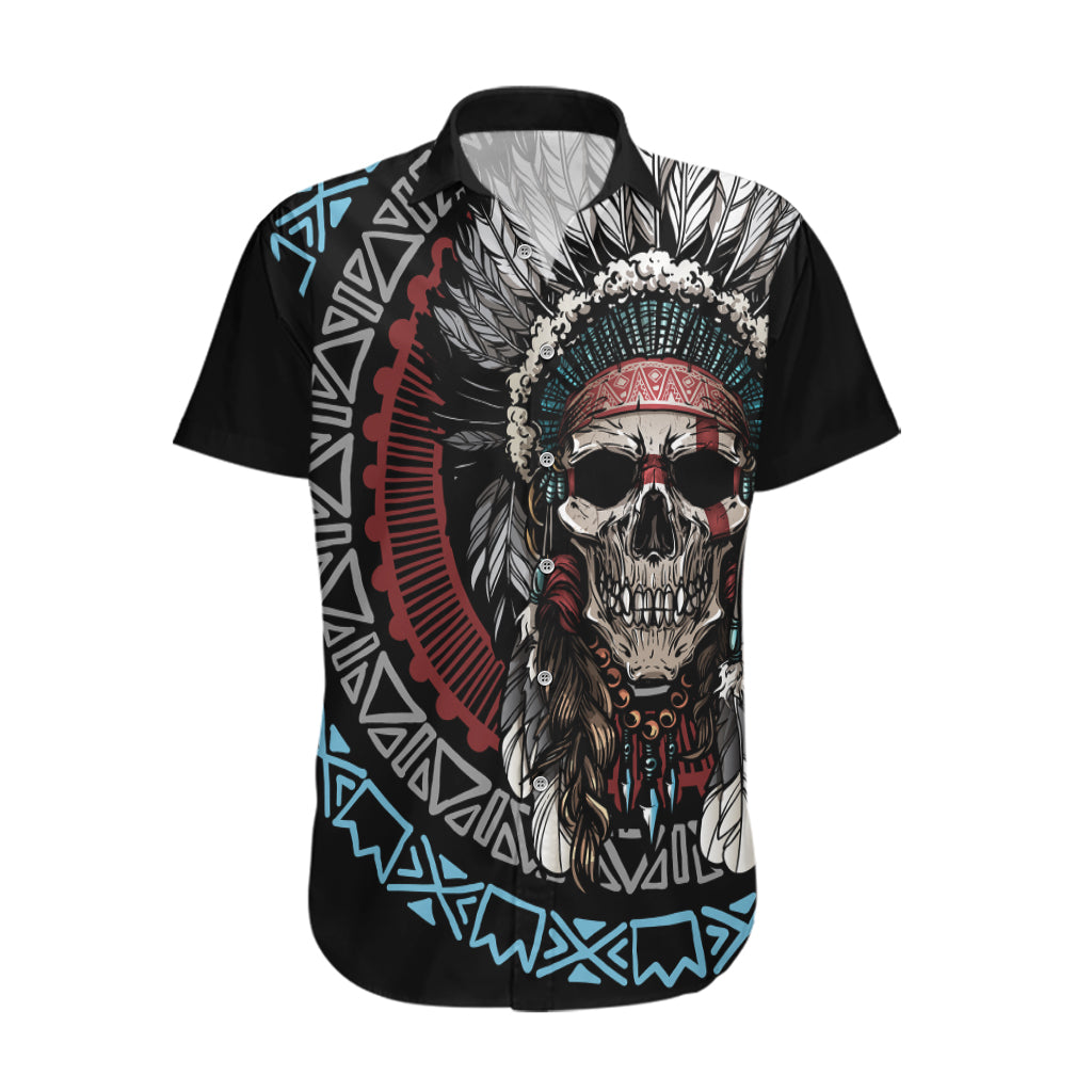 Native American Skull Hawaiian Shirt American History Begins With Native History - Wonder Print Shop