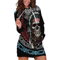Native American Skull Hoodie Dress American History Begins With Native History - Wonder Print Shop