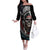 Native American Skull Off The Shoulder Long Sleeve Dress American History Begins With Native History - Wonder Print Shop