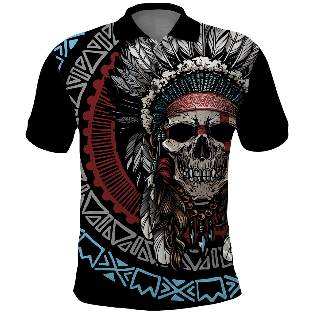 Native American Skull Polo Shirt American History Begins With Native History - Wonder Print Shop