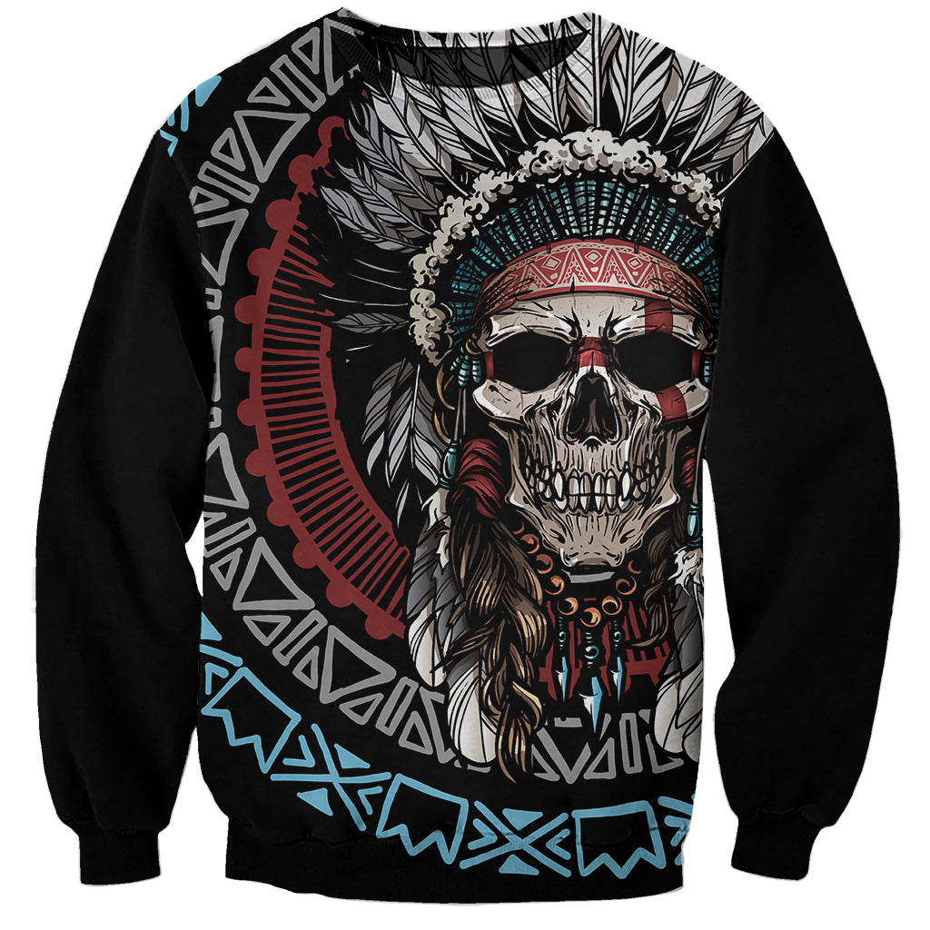 Native American Skull Sweatshirt American History Begins With Native History - Wonder Print Shop