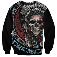 Native American Skull Sweatshirt American History Begins With Native History - Wonder Print Shop