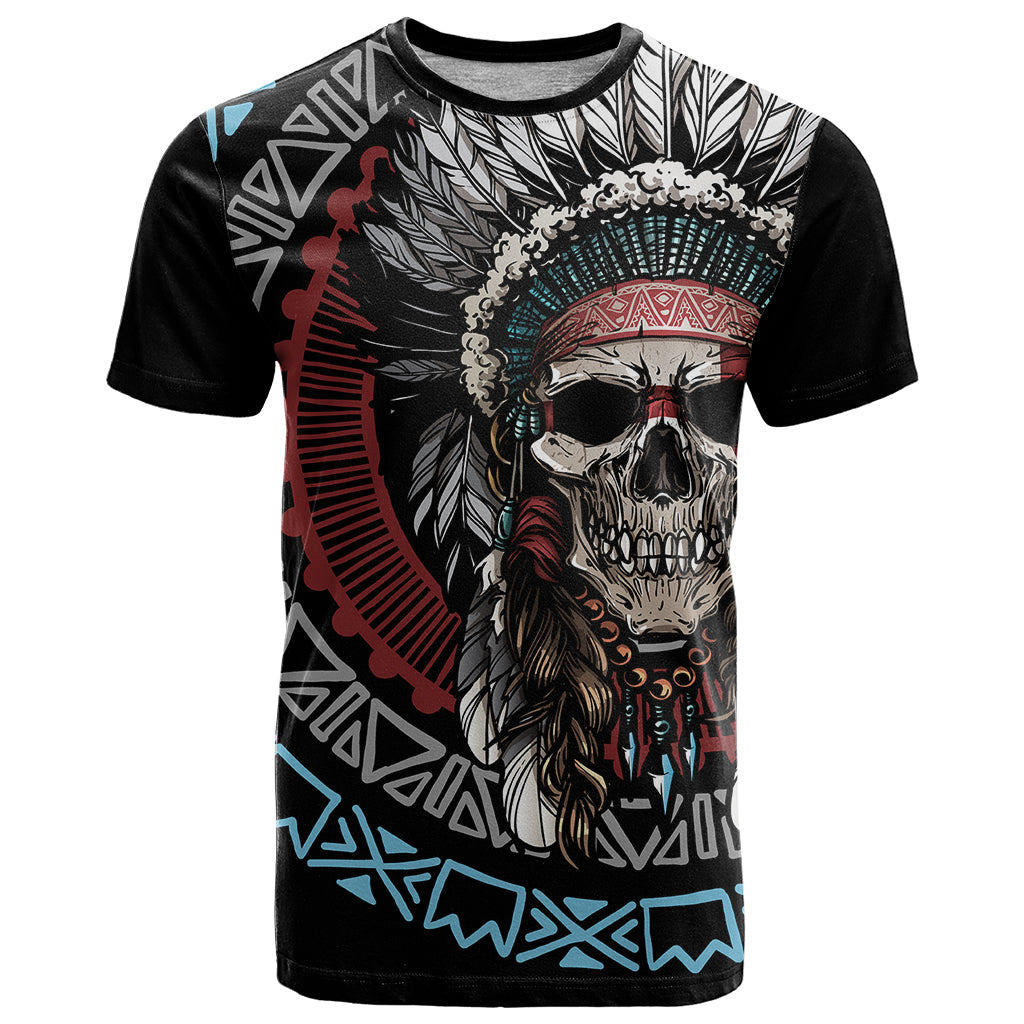 Native American Skull T Shirt American History Begins With Native History - Wonder Print Shop