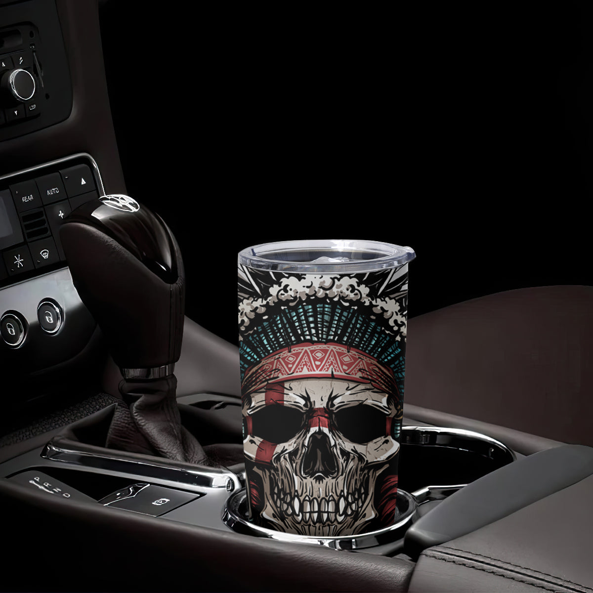 Native American Skull Tumbler Cup American History Begins With Native History - Wonder Print Shop