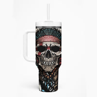 Native American Skull Tumbler With Handle American History Begins With Native History - Wonder Print Shop