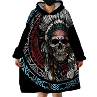 Native American Skull Wearable Blanket Hoodie American History Begins With Native History - Wonder Print Shop