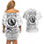 Viking Raven Couples Matching Off Shoulder Short Dress and Hawaiian Shirt Fear Not Death For the Hour Of Your Doom - Wonder Print Shop