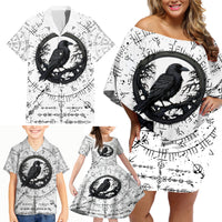 Viking Raven Family Matching Off Shoulder Short Dress and Hawaiian Shirt Fear Not Death For the Hour Of Your Doom - Wonder Print Shop