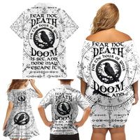 Viking Raven Family Matching Off Shoulder Short Dress and Hawaiian Shirt Fear Not Death For the Hour Of Your Doom - Wonder Print Shop