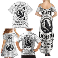 Viking Raven Family Matching Summer Maxi Dress and Hawaiian Shirt Fear Not Death For the Hour Of Your Doom - Wonder Print Shop