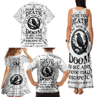 Viking Raven Family Matching Tank Maxi Dress and Hawaiian Shirt Fear Not Death For the Hour Of Your Doom - Wonder Print Shop