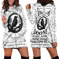 Viking Raven Hoodie Dress Fear Not Death For the Hour Of Your Doom - Wonder Print Shop