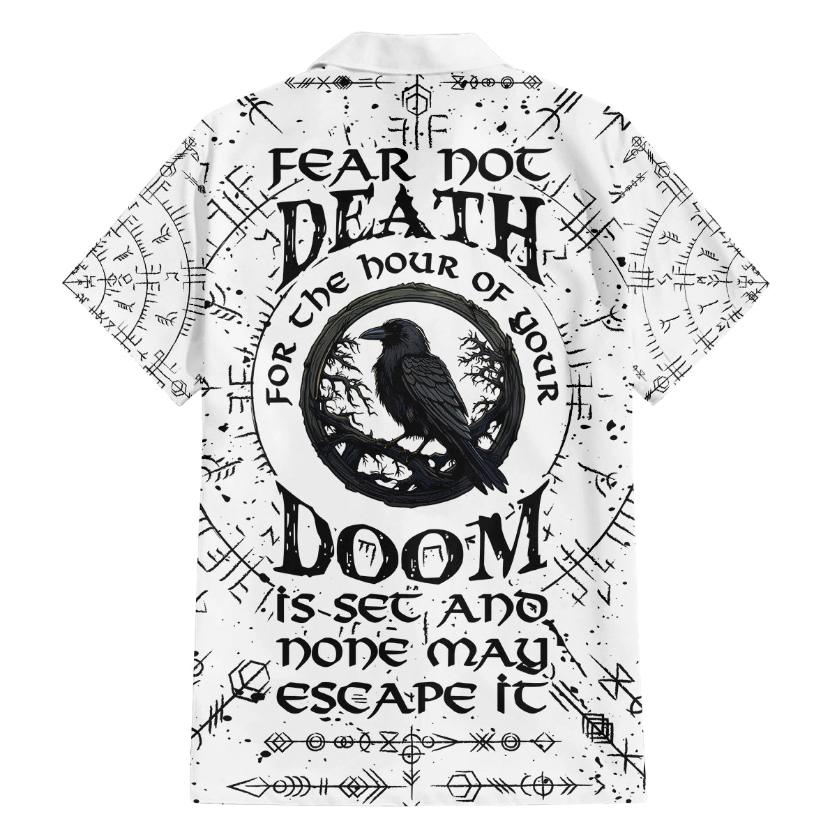 Viking Raven Kid Hawaiian Shirt Fear Not Death For the Hour Of Your Doom - Wonder Print Shop