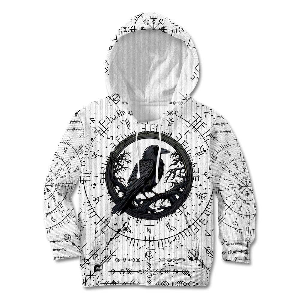 Viking Raven Kid Hoodie Fear Not Death For the Hour Of Your Doom - Wonder Print Shop