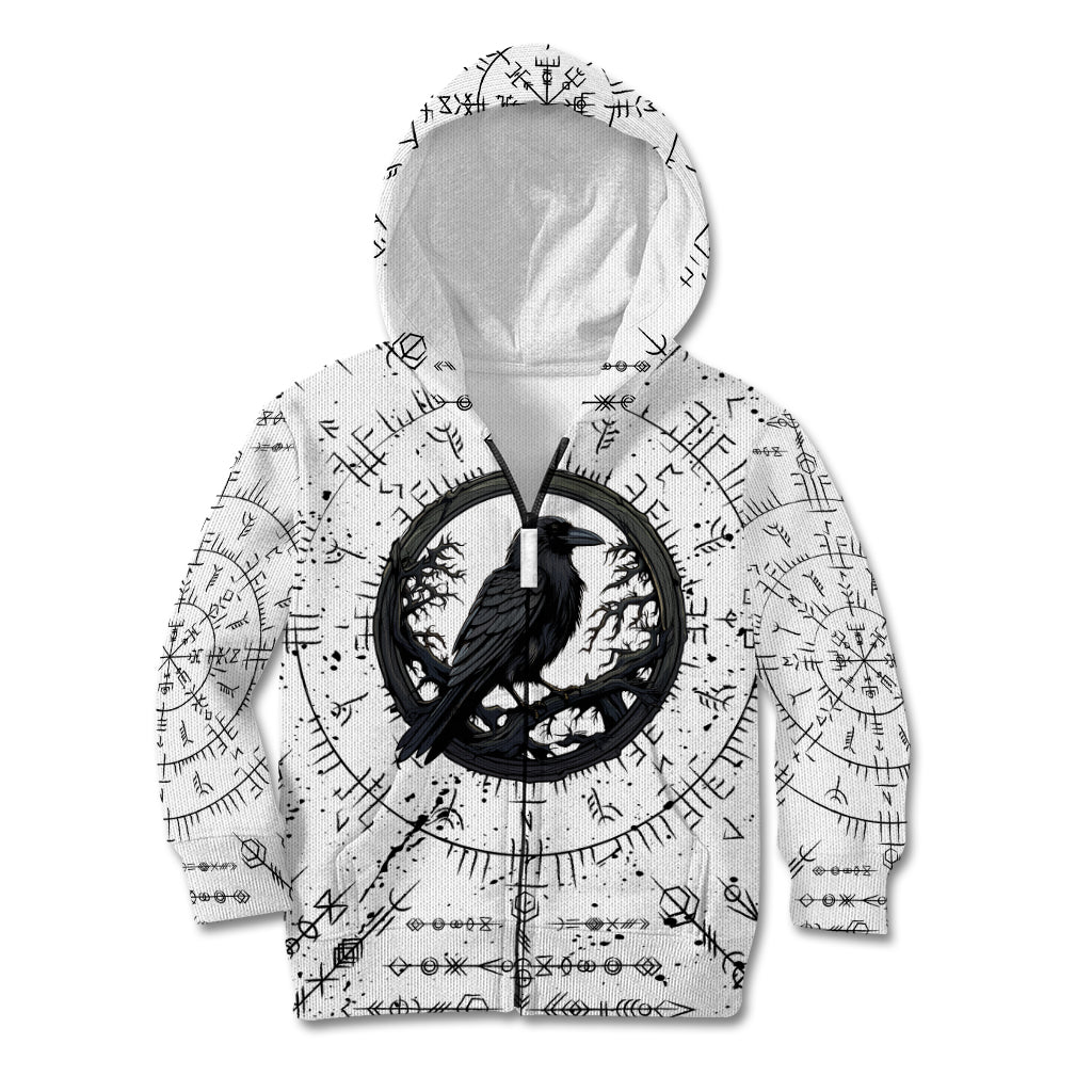 Viking Raven Kid Hoodie Fear Not Death For the Hour Of Your Doom - Wonder Print Shop