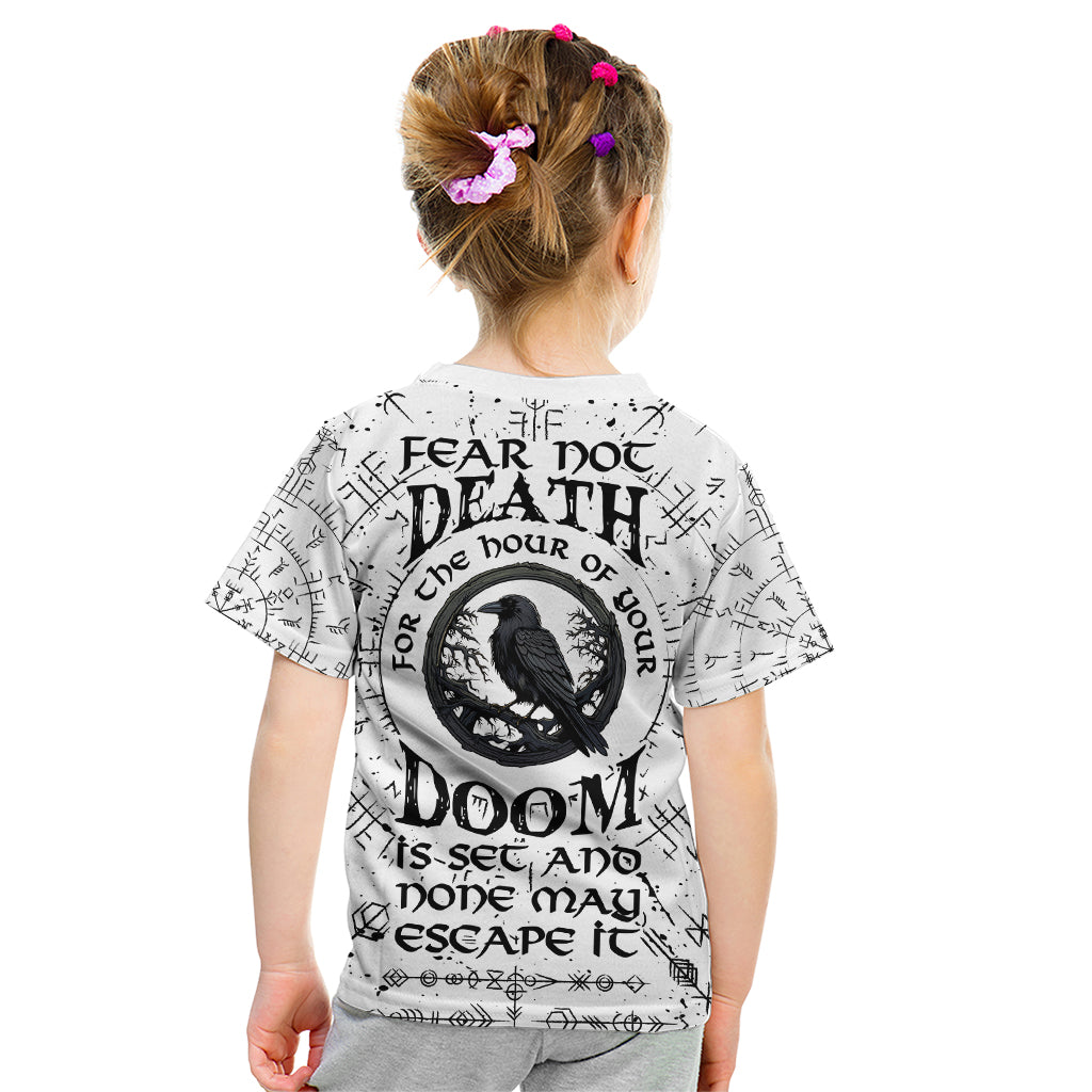 Viking Raven Kid T Shirt Fear Not Death For the Hour Of Your Doom - Wonder Print Shop