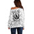 Viking Raven Off Shoulder Sweater Fear Not Death For the Hour Of Your Doom - Wonder Print Shop