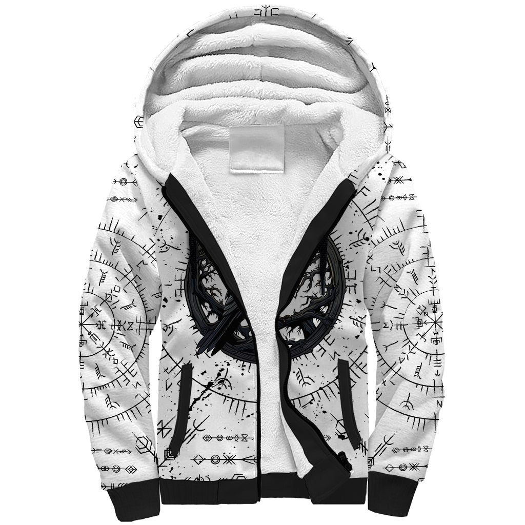 Viking Raven Sherpa Hoodie Fear Not Death For the Hour Of Your Doom - Wonder Print Shop