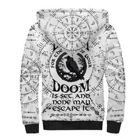 Viking Raven Sherpa Hoodie Fear Not Death For the Hour Of Your Doom - Wonder Print Shop