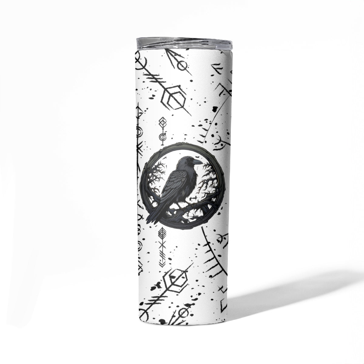Viking Raven Skinny Tumbler Fear Not Death For the Hour Of Your Doom - Wonder Print Shop