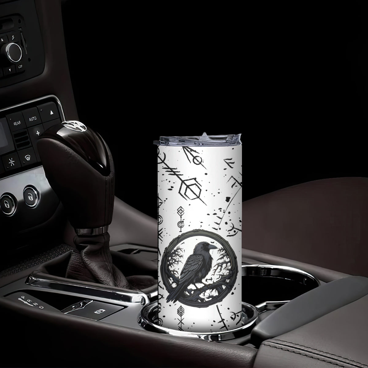 Viking Raven Skinny Tumbler Fear Not Death For the Hour Of Your Doom - Wonder Print Shop