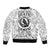 Viking Raven Sleeve Zip Bomber Jacket Fear Not Death For the Hour Of Your Doom - Wonder Print Shop
