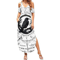 Viking Raven Summer Maxi Dress Fear Not Death For the Hour Of Your Doom - Wonder Print Shop