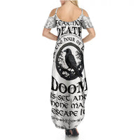Viking Raven Summer Maxi Dress Fear Not Death For the Hour Of Your Doom - Wonder Print Shop